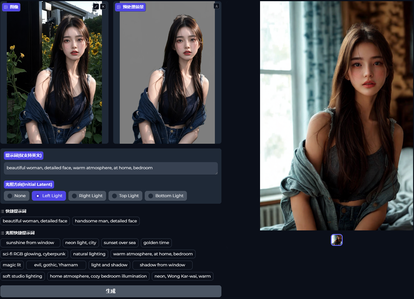 AI光影重构,一键实现图片光影控制